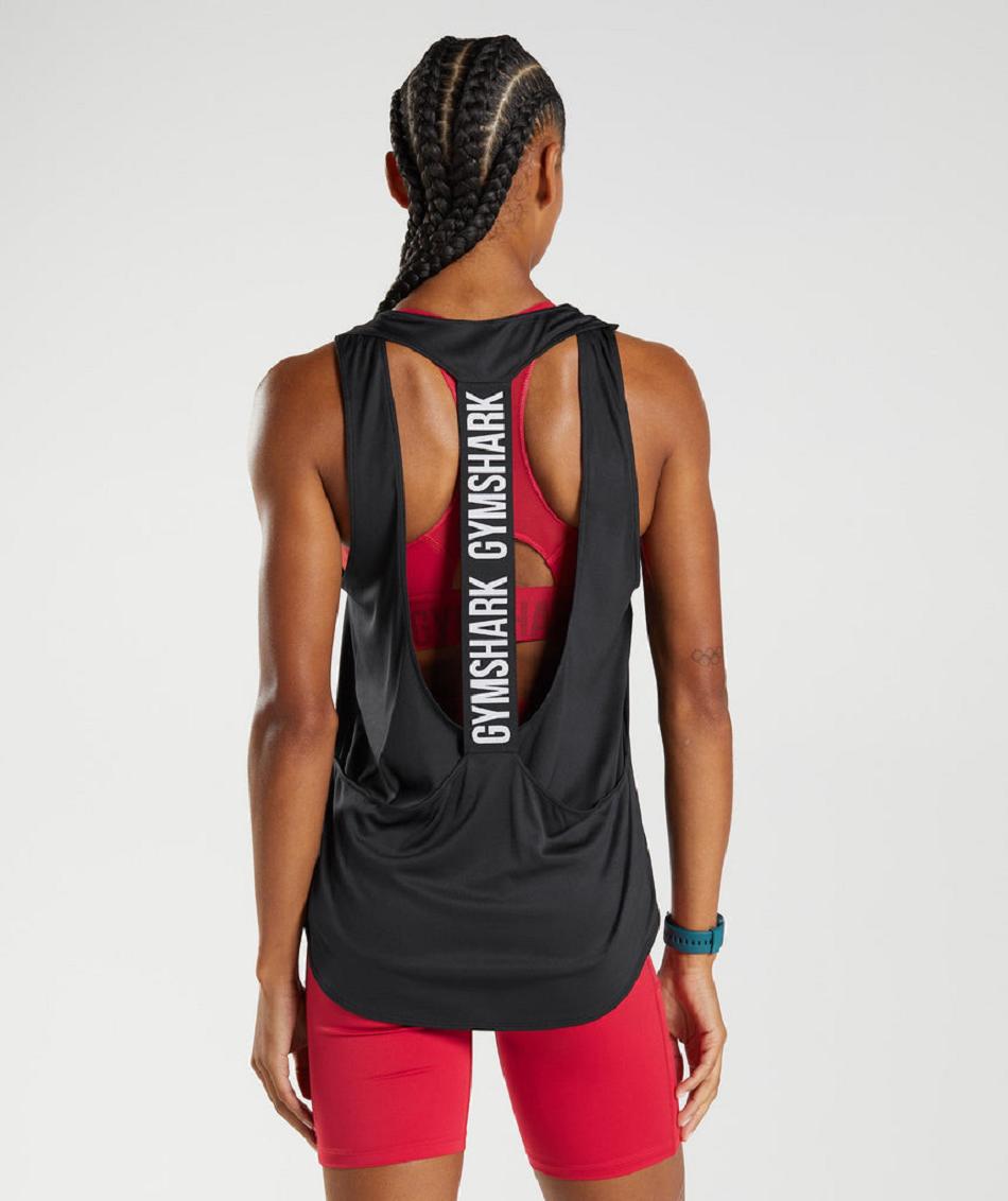 Camiseta Tirantes Gymshark Entrenamiento Brandmark Mujer Negras | CO 2369KOR